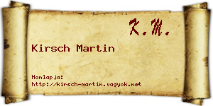 Kirsch Martin névjegykártya